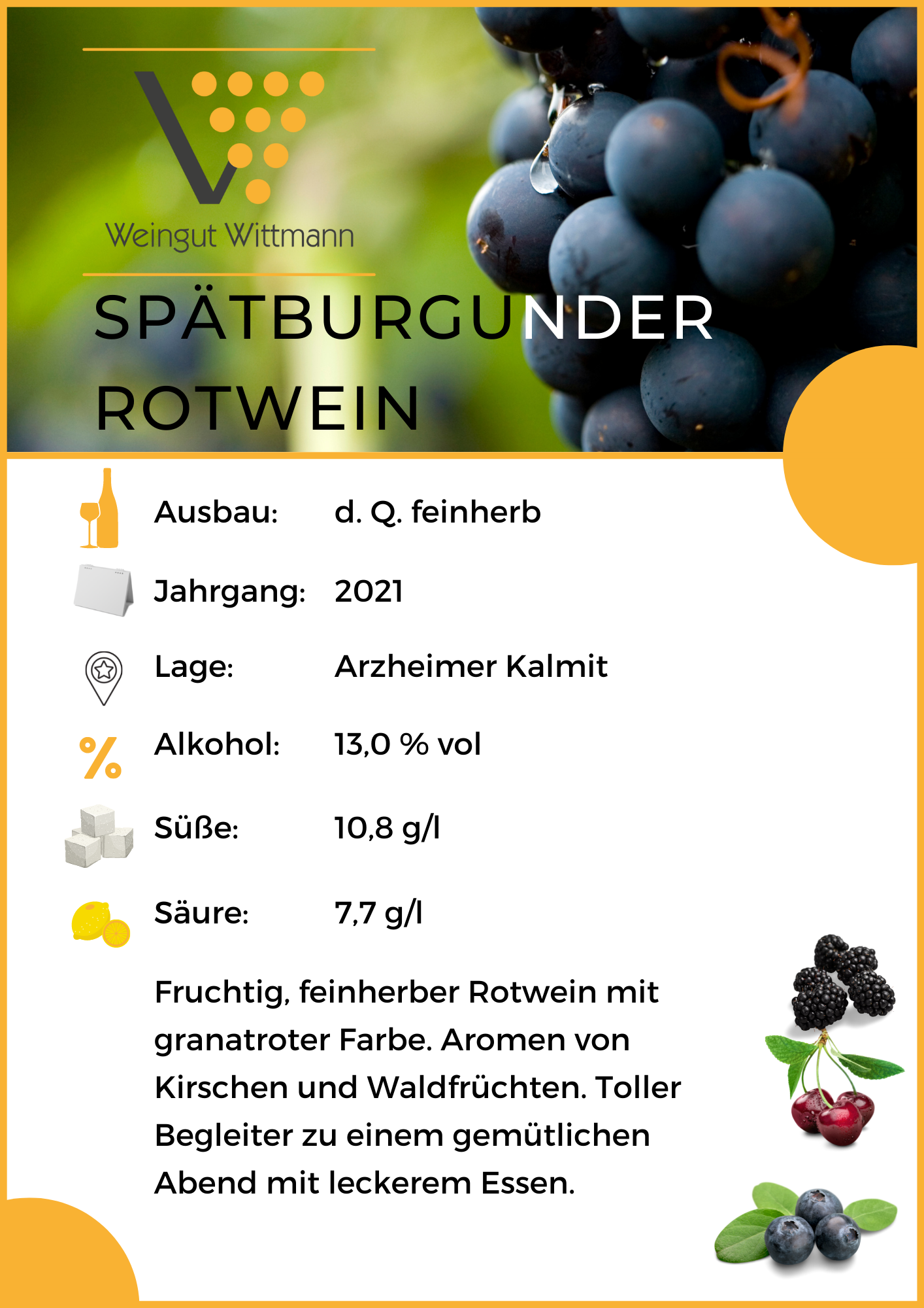 2021er Spätburgunder Rotwein